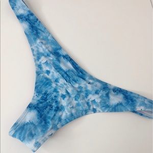 Ruched Blue Bikini Bottoms // Swimwear Bottoms